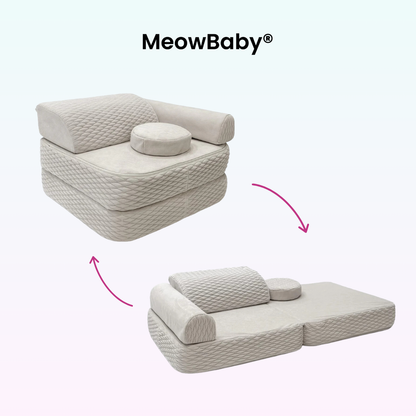 Kindersessel 3-in-1 Dune - Faltbare Kindercouch & Spielmatratze