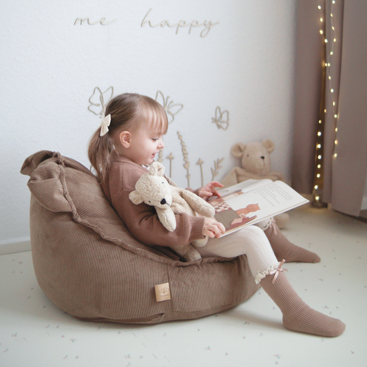 Kindersessel Bären-Sitzsack Cord Premium - Slim Cord Edition