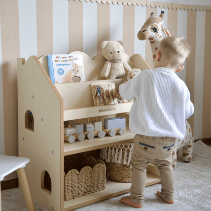 2-in-1 Montessori-Bücherregal Cloudy