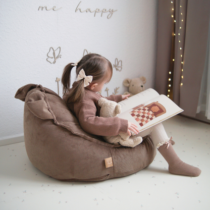 Kindersessel Bären-Sitzsack Cord Premium - Slim Cord Edition