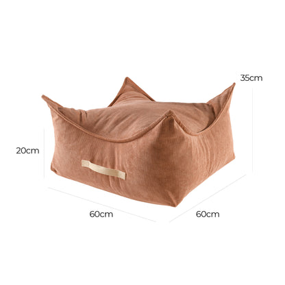 Sitzpouf für Kinder Quadratisch Premium Cord - Slim Cord Edition