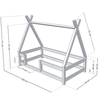 TIPPI children's bed with fall protection, various colors &amp; sizes