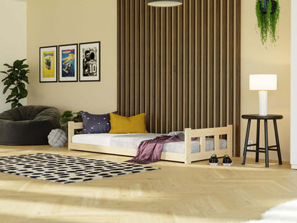 Bodenbett PAULINE für Kinder mit Rausfallschutz, versch. Maße & Farben