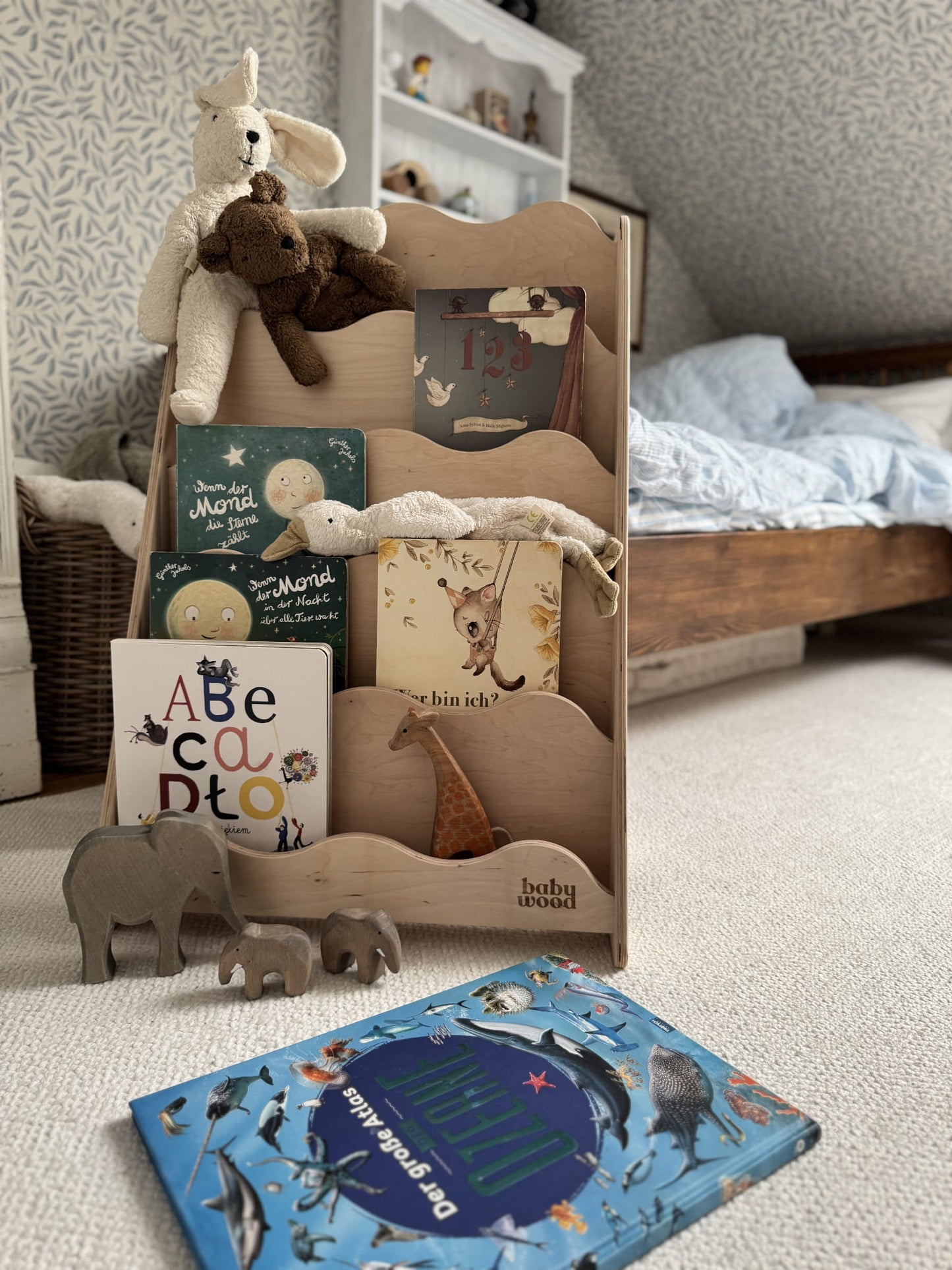 Houten boekenplank "WAVE", verschillende maten