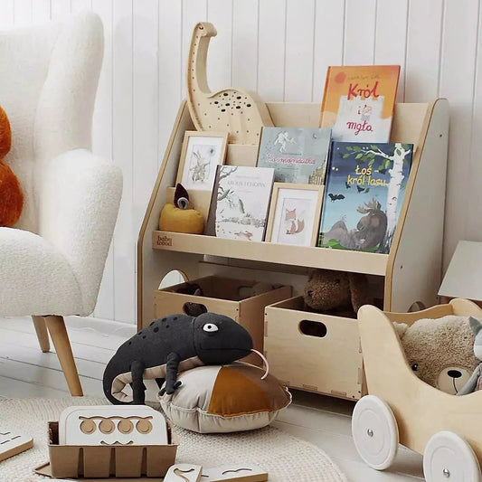 Houten boekenkast voor boeken en speelgoed