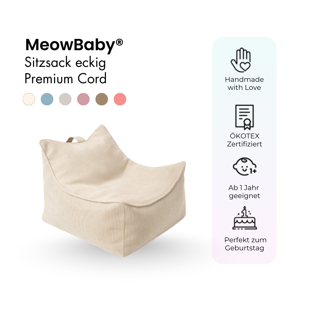 Kindersessel eckig - Slim Cord Edition