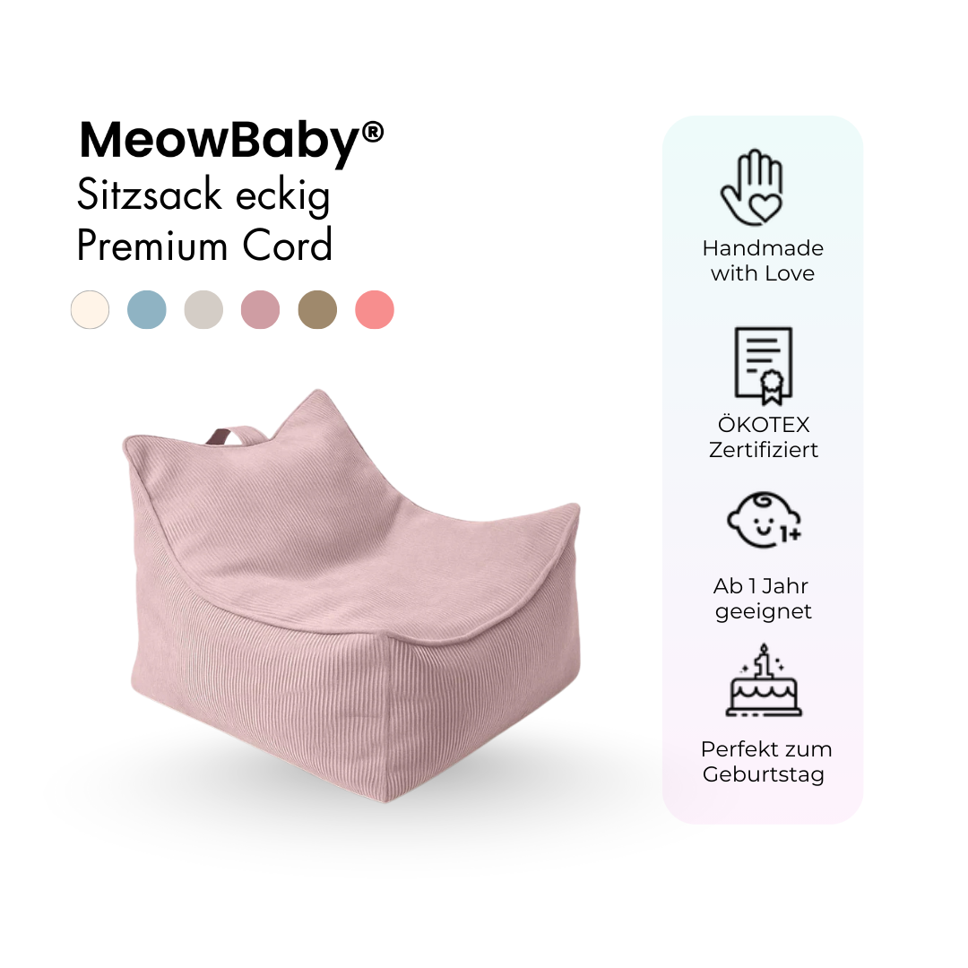 Kindersessel eckig - Slim Cord Edition