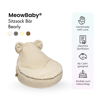 Kindersessel Bearly Bären-Sitzsack - Soft Teddy Edition