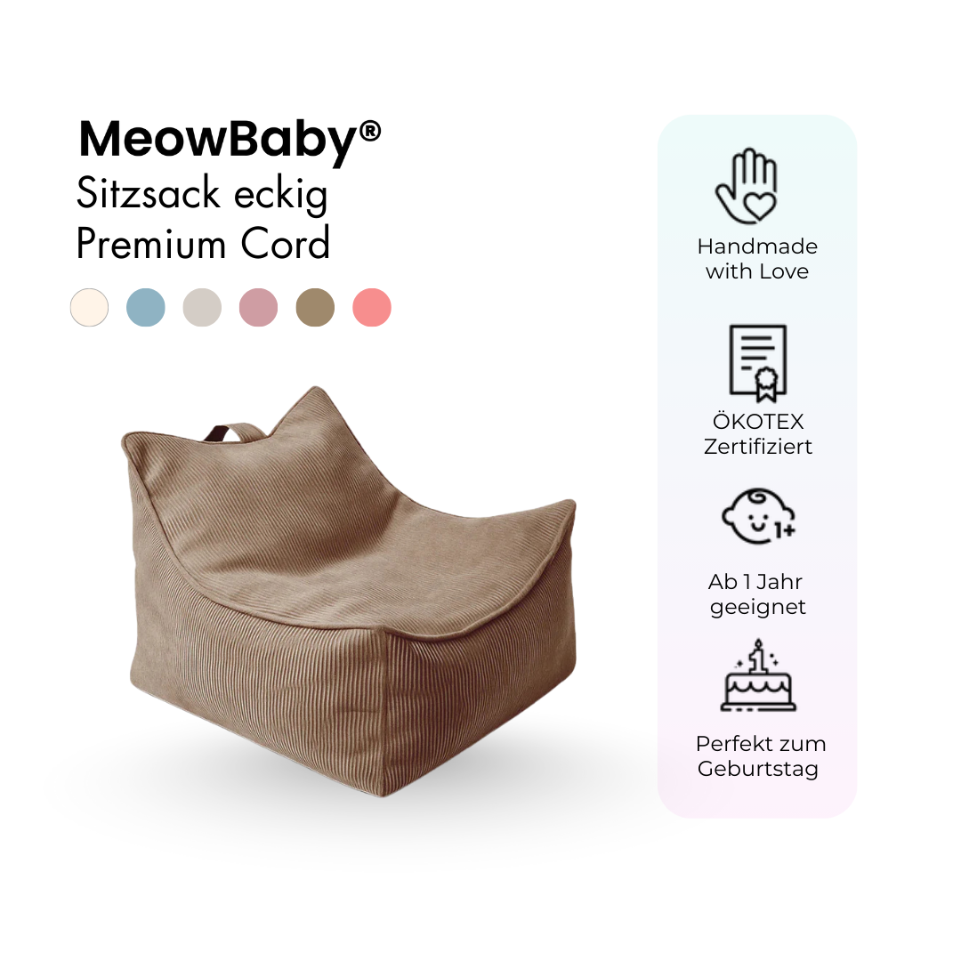 Kindersessel eckig - Slim Cord Edition