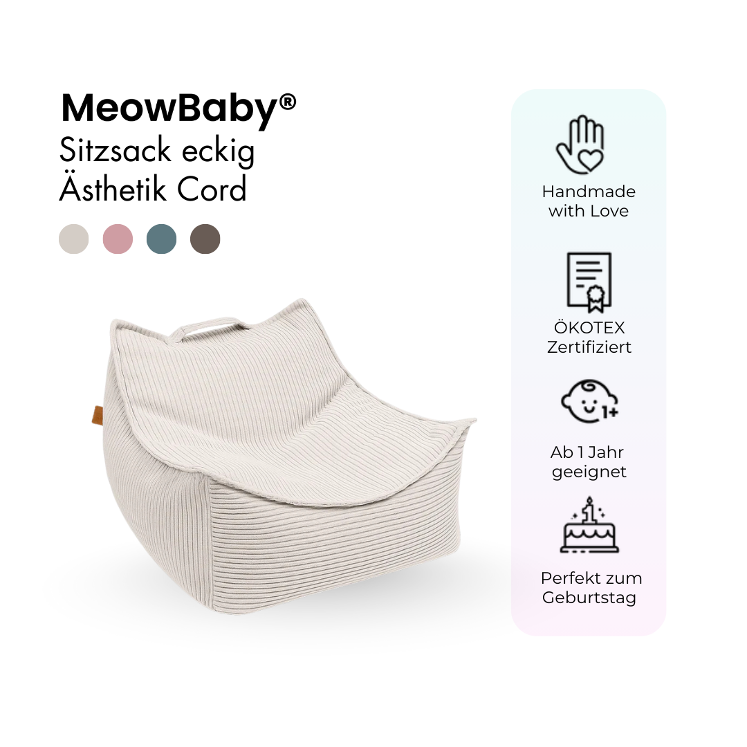 Kindersessel Ästhetik Cord eckig - Classic Cord Edition