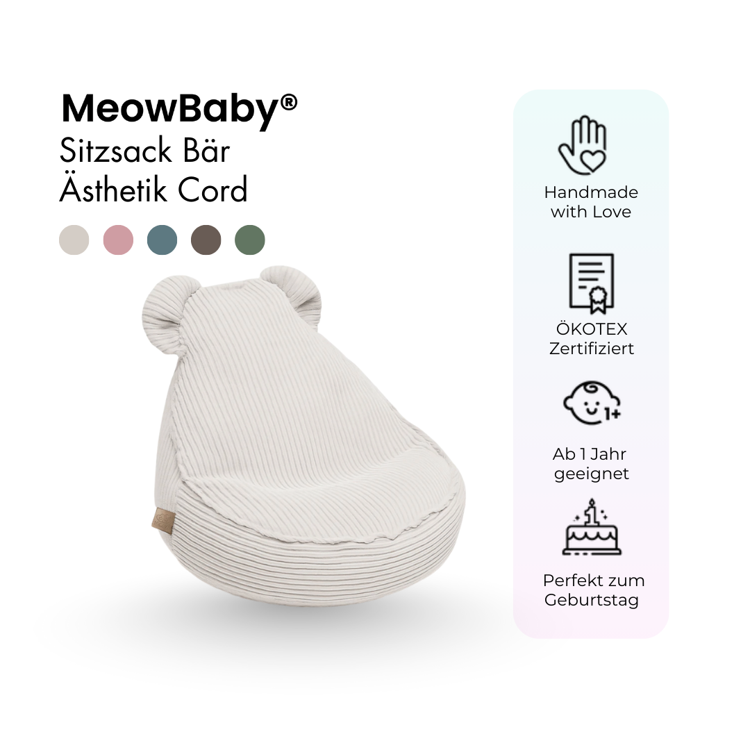 Kindersessel Ästhetik Cord Bär - Classic Cord Edition
