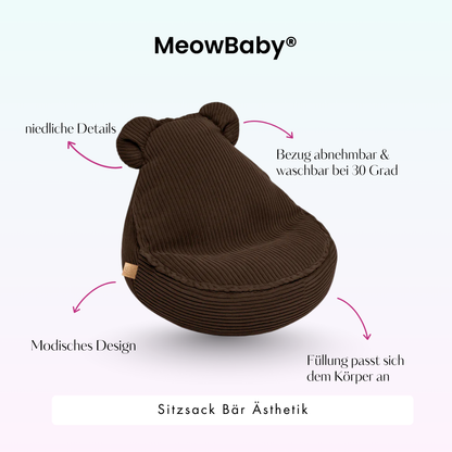 Kindersessel Ästhetik Cord Bär - Classic Cord Edition