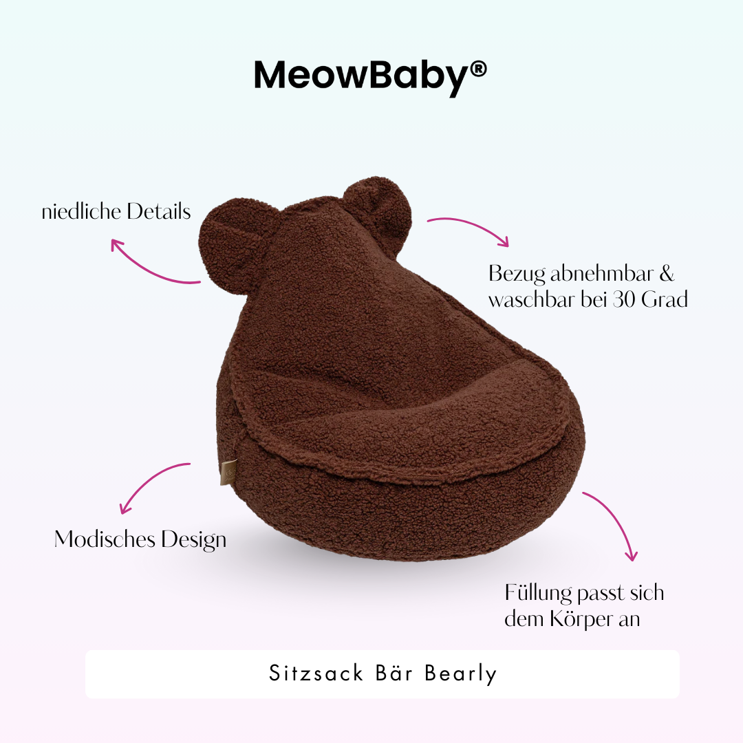 Kindersessel Bearly Bären-Sitzsack - Soft Teddy Edition