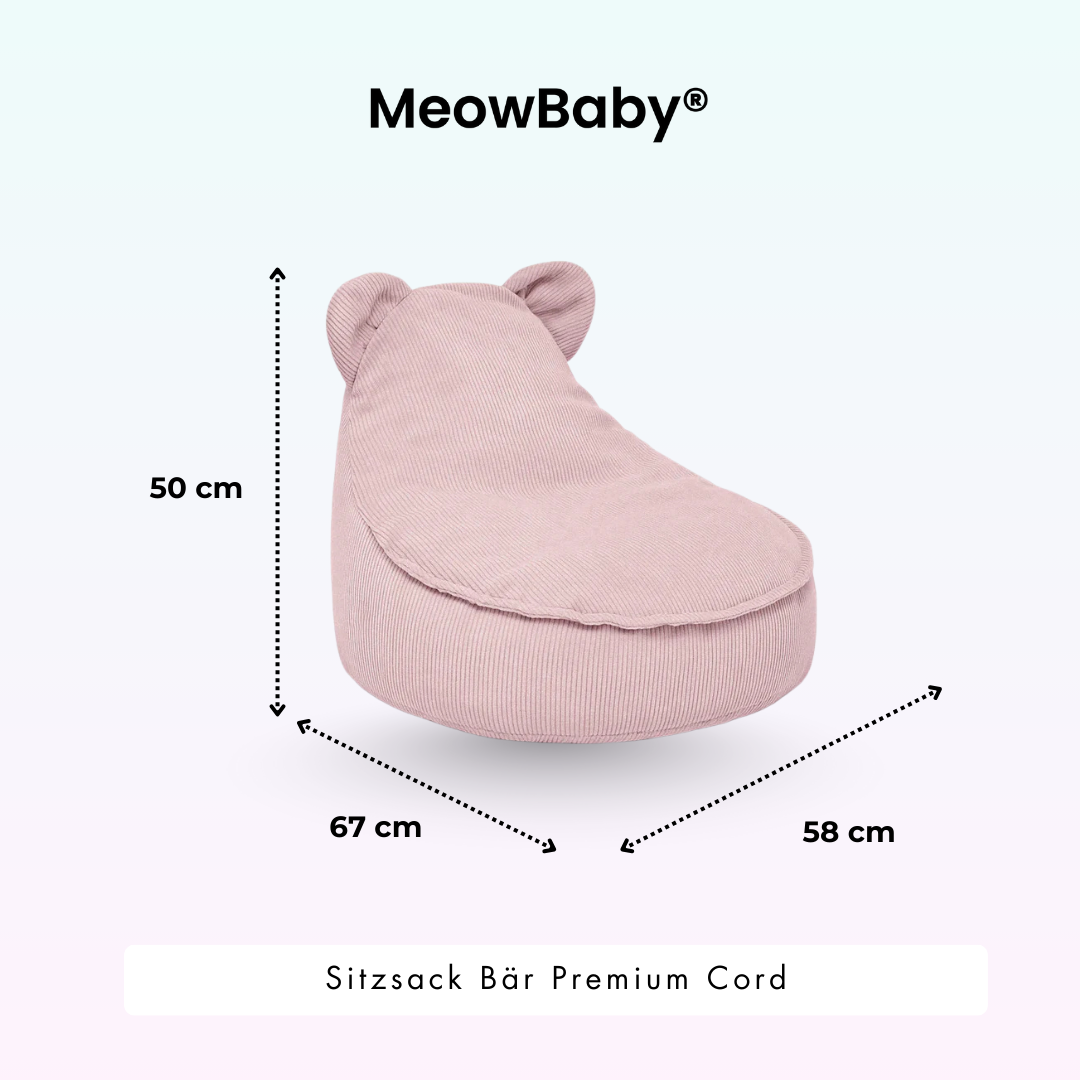 Kindersessel Bären-Sitzsack Cord Premium - Slim Cord Edition