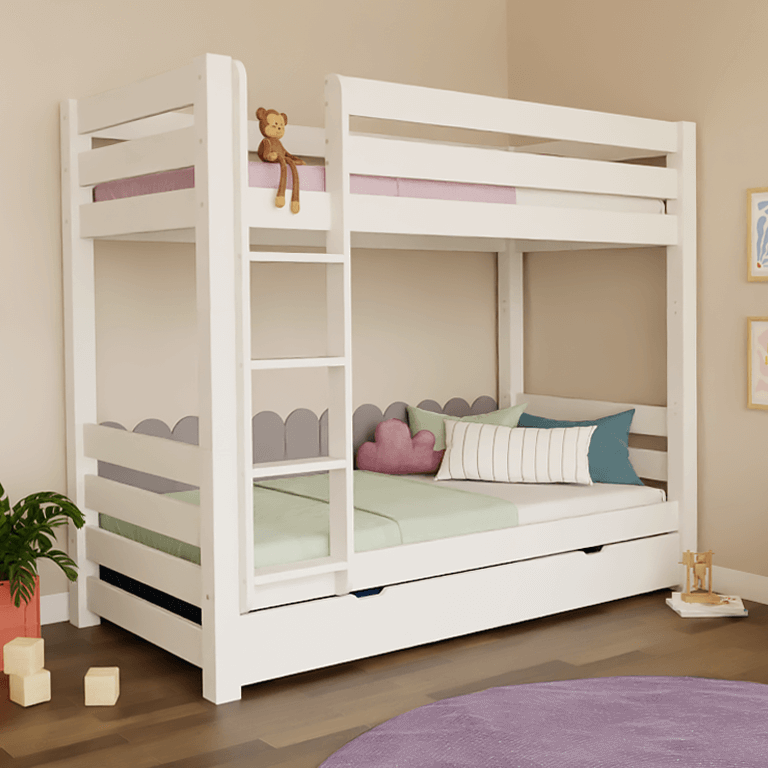 Houten stapelbed THEA, diverse kleuren &amp; accessoires