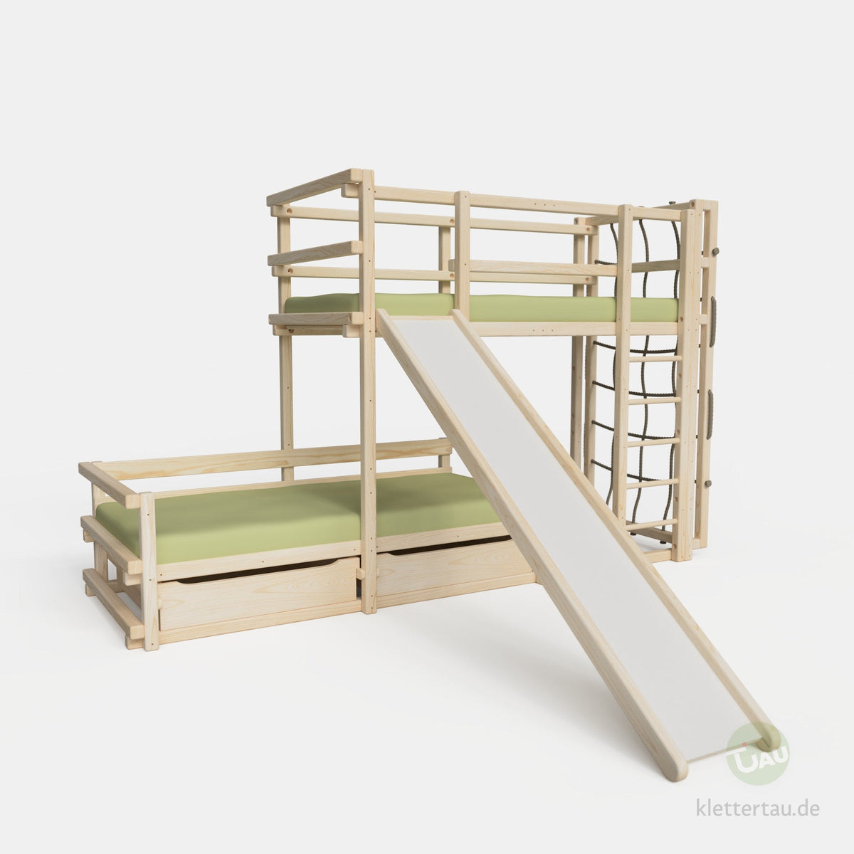 Etagenbett aus Holz  halb versetzt