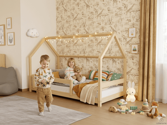 Hausbett FENNA für Kinder mit Rausfallschutz, versch. Maße & Farben