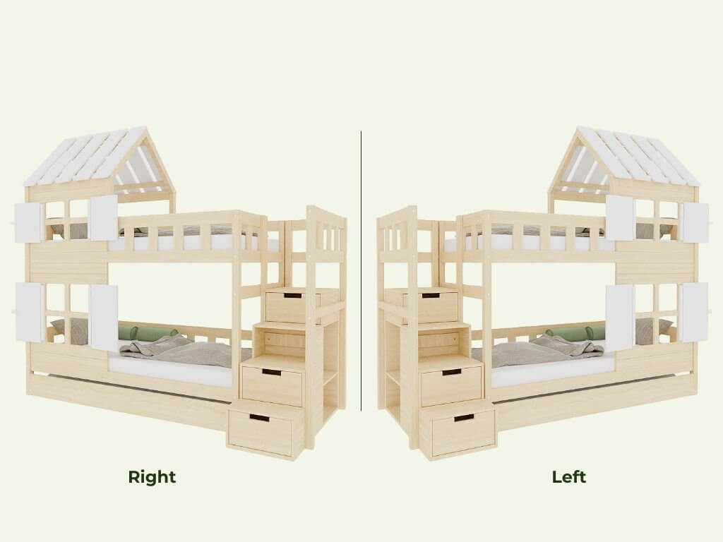 Holz Etagenbett HOLIDAY mit kurzem Dach 90x200 cm, versch. Farben