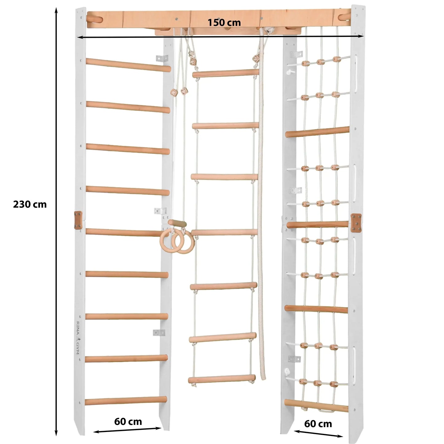 Children's corner climbing wall made of wood, various colors