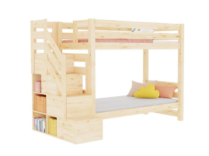 Holz Etagenbett Thea mit Regal
