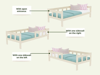 Kinderbed PAULINE met valbeveiliging en accessoires, diverse maten en kleuren