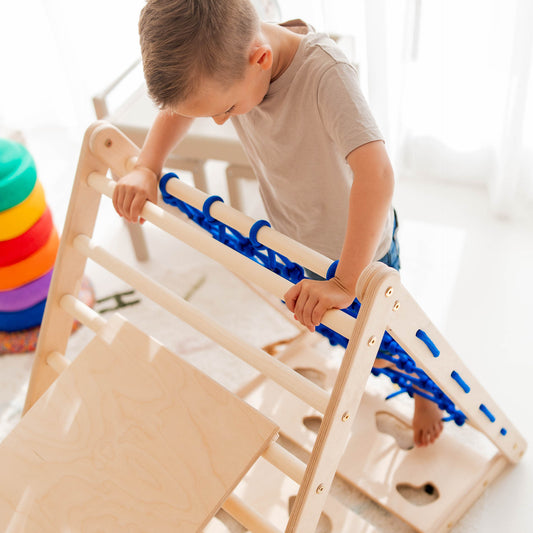 Monkey climbing set - climbing triangle, slide &amp; arch