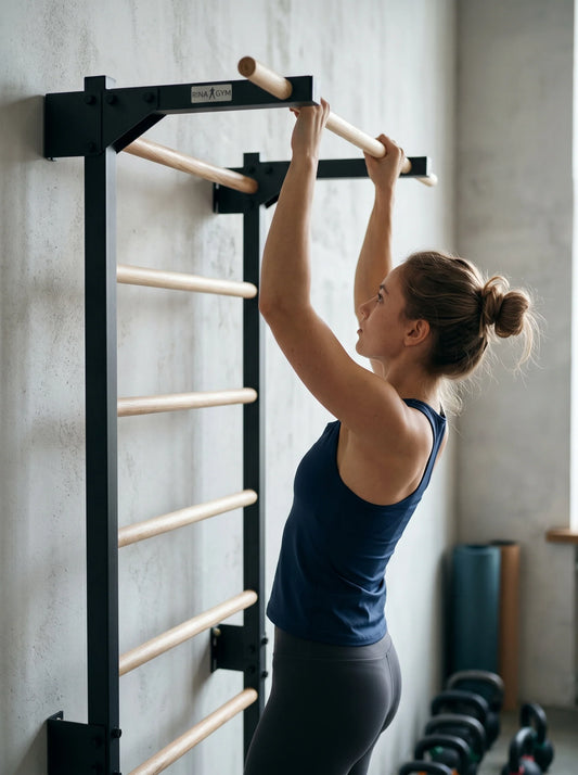 Kletterwand aus Metall mit Klimmzug