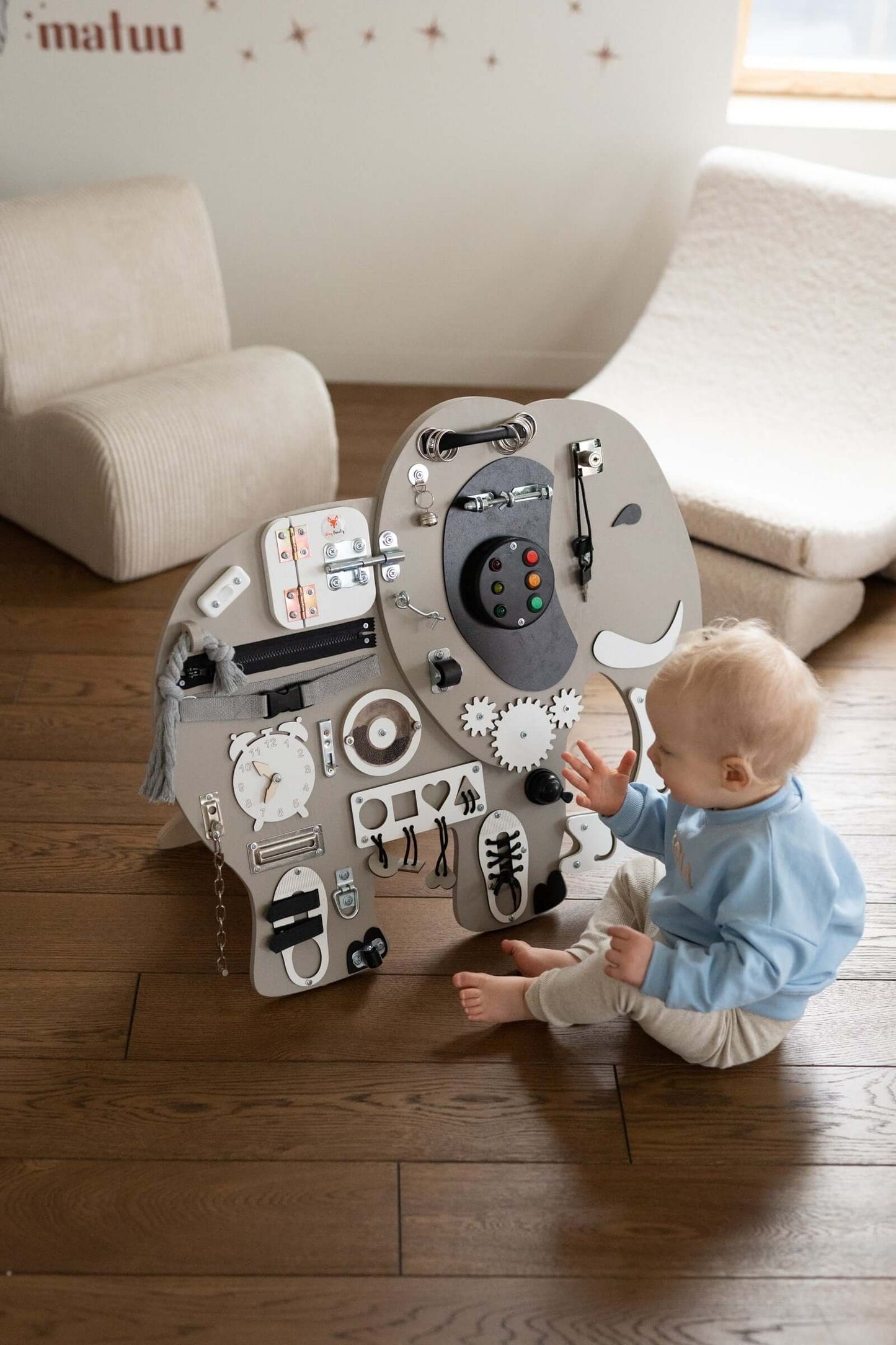 Motorikbrett / Motorikwand Elli Elefant