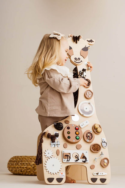 Motorikbrett / Motorikwand Godi Giraffe