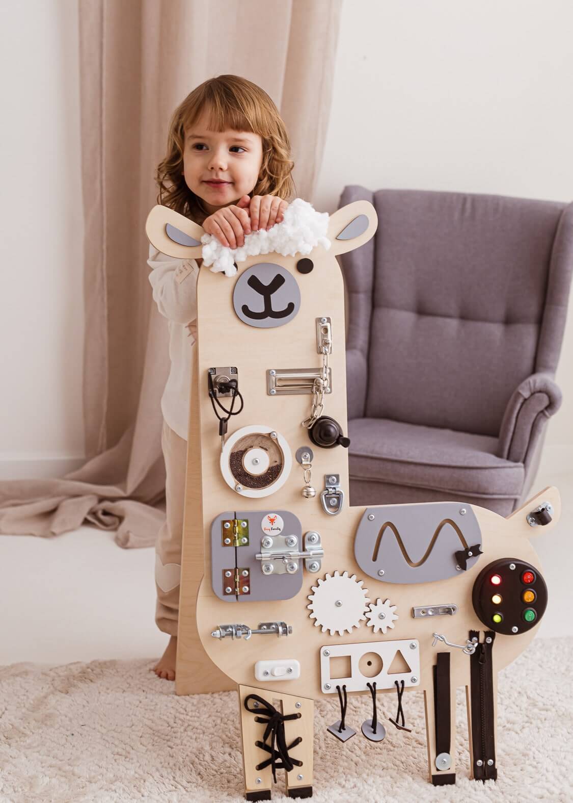 Motorikbrett / Motorikwand Lui Lama