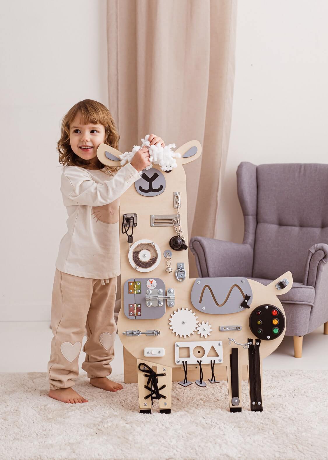 Motorikbrett / Motorikwand Lui Lama