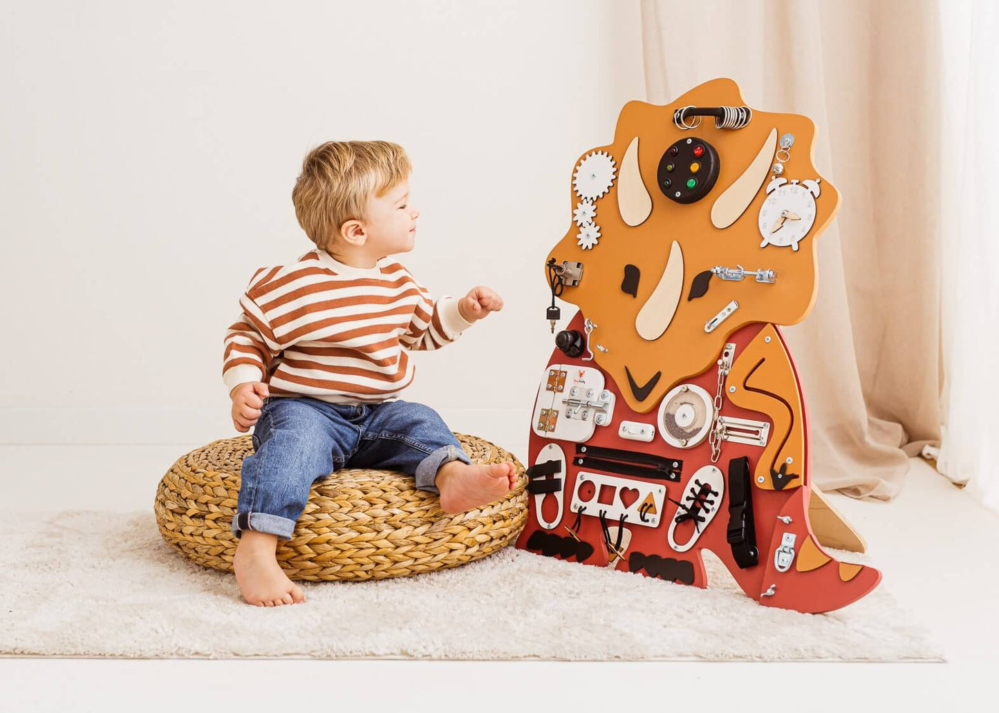 Motorikbrett / Motorikwand Tilda Trizeratops