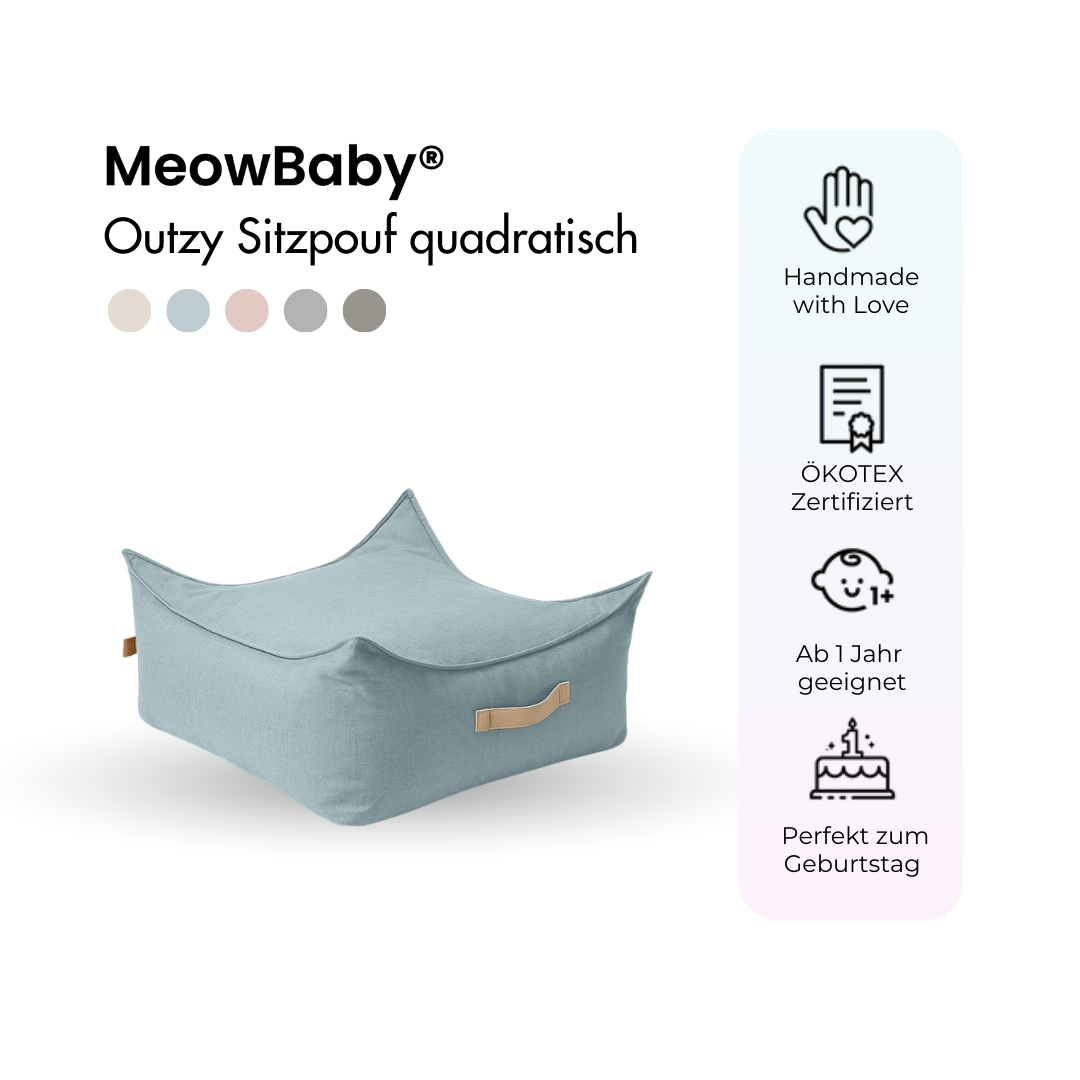 Outzy Sitzpouf für Kinder quadratisch - Outdoor Living Edition