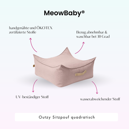 Outzy Sitzpouf für Kinder quadratisch - Outdoor Living Edition