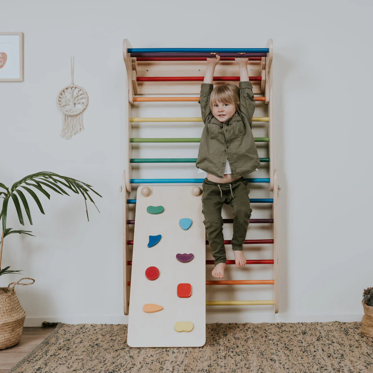Pikler Kletterdreieck mit Rampe & Sprossenwand
