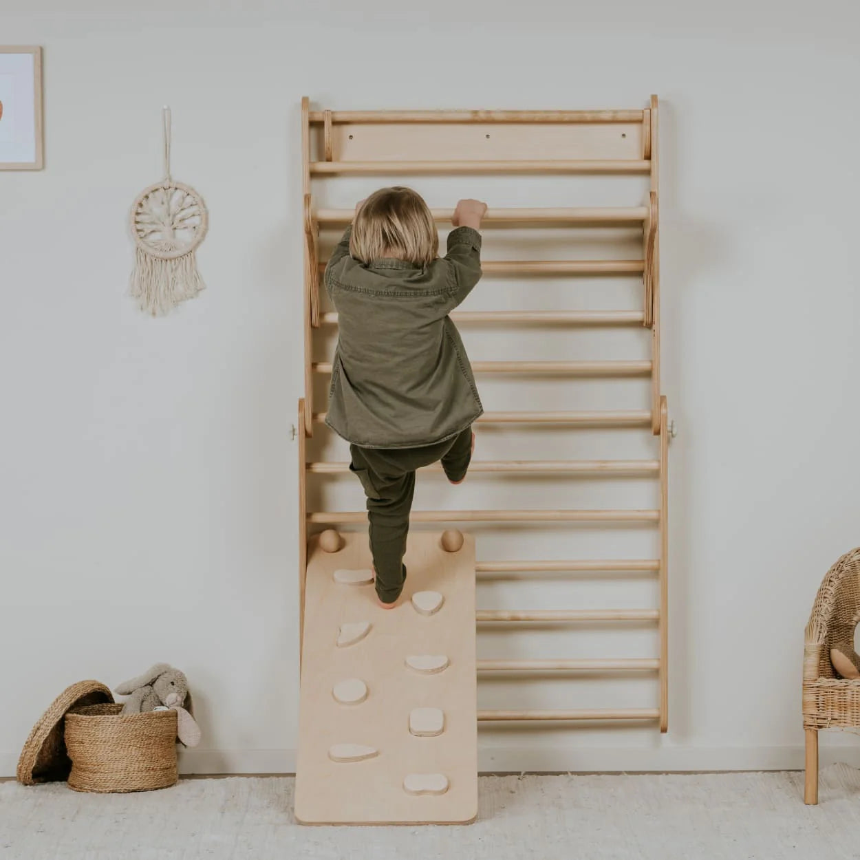 Pikler Kletterdreieck mit Rampe & Sprossenwand