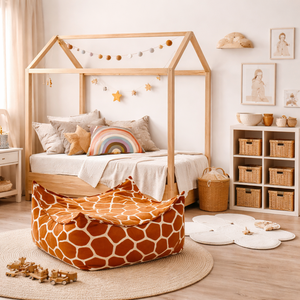 Bean Bag / Sitzsack, quadratisch, Giraffe – Ansicht 2