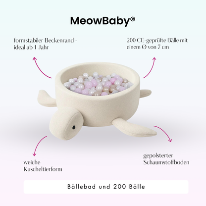 Bällebad Schildkröte Shelly Bouclé, 200 Bälle - eigene Farbauswahl