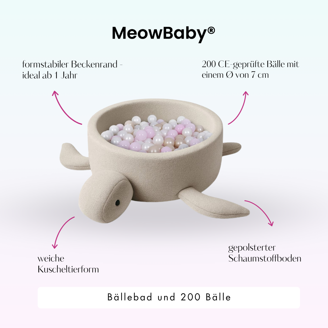 Bällebad Schildkröte Shelly Bouclé, 200 Bälle - eigene Farbauswahl