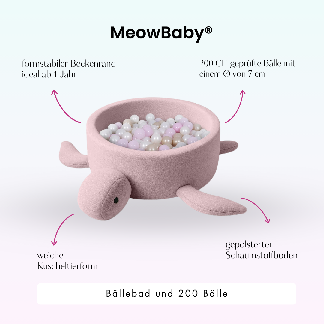Bällebad Schildkröte Shelly Bouclé, 200 Bälle - eigene Farbauswahl