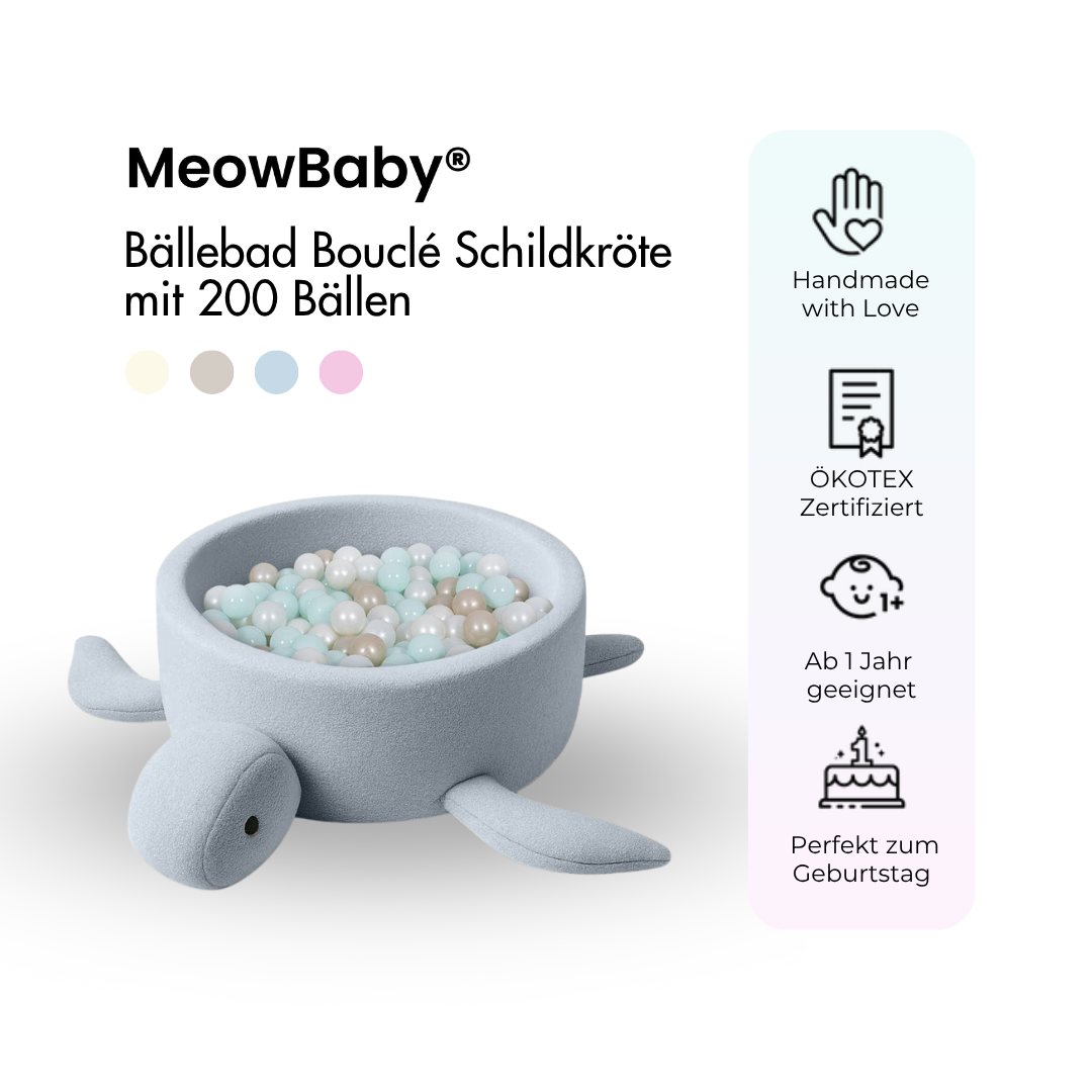 Bällebad Schildkröte Shelly Bouclé, 200 Bälle - eigene Farbauswahl
