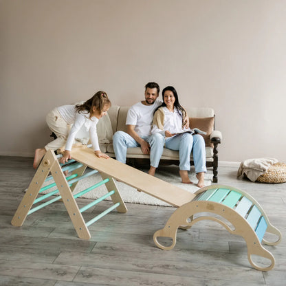 Set Pikler Dreieck, Rutschbrett, Schwingbogen - versch. Farben