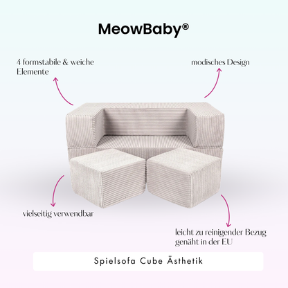 Spielsofa Ästhetik Cord Cube - Classic Cord Edition