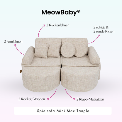 Spielsofa Mini Max Tangle - Cozy Chenille Edition