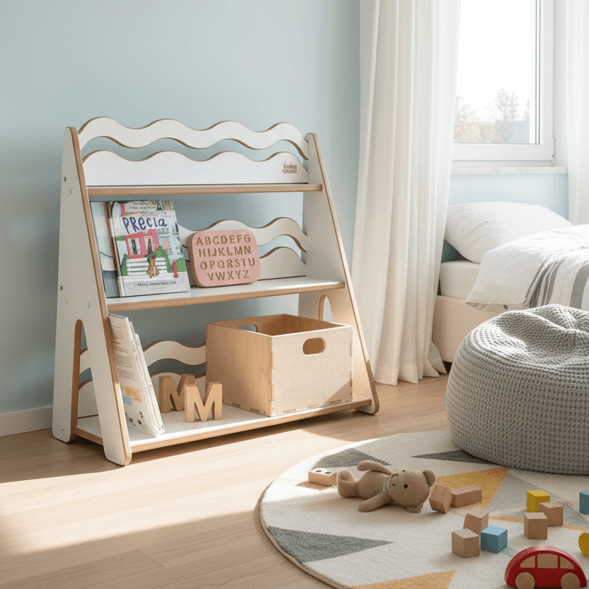 Wooden toy shelf "WAVE", various sizes