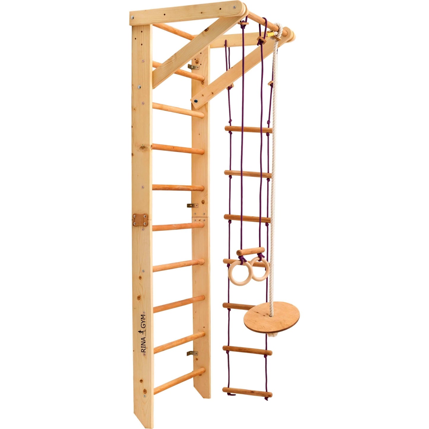 Climbing wall SPORT2 for children and young people, untreated wood