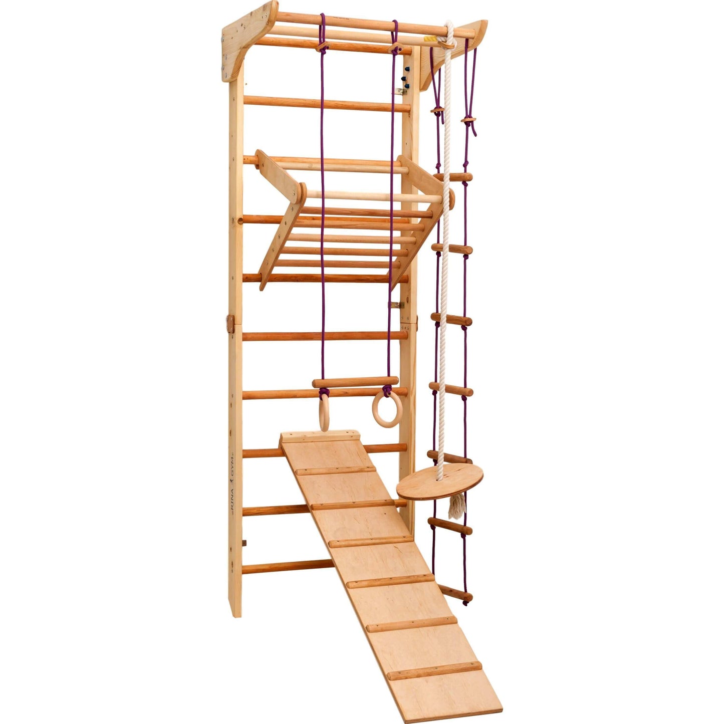 Climbing wall INA for children, untreated wood