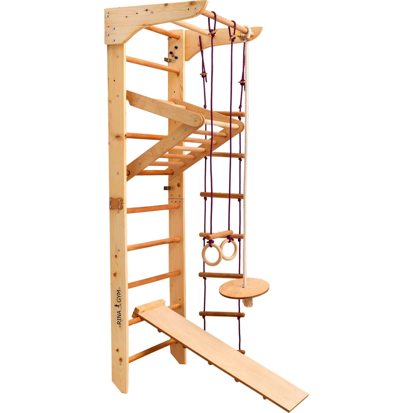 Climbing wall INA for children, untreated wood