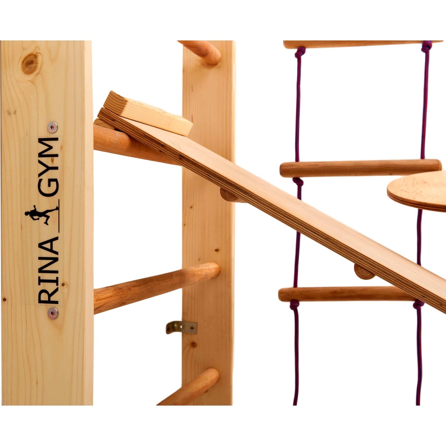 Kletterwand INA für Kinder, unbehandeltes Holz