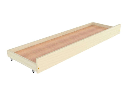Under-bed wooden drawer on wheels